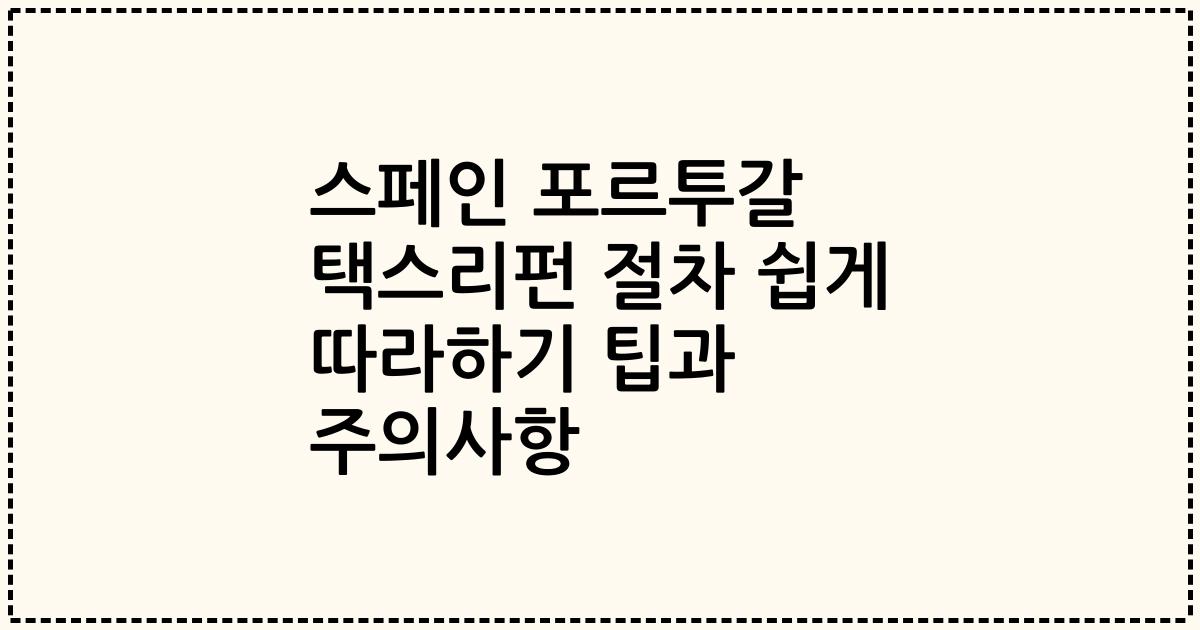 스페인 포르투갈 택스리펀 절차 쉽게 따라하기 팁과 주의사항